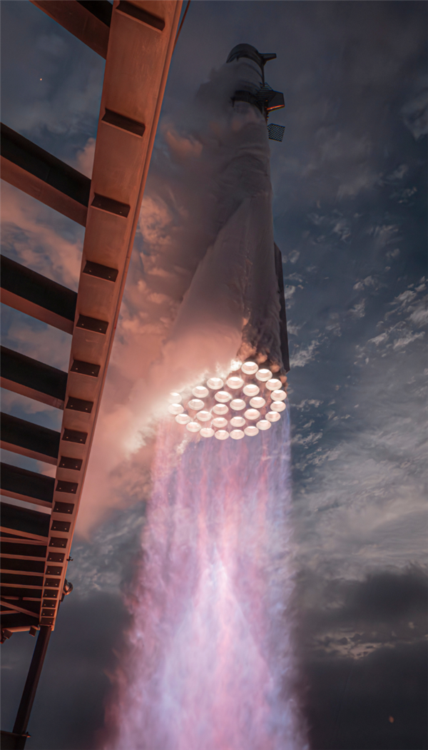 星舰试飞壮观画面