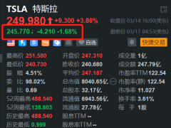 特斯拉盘前跌1.68%，遭多家机构看空！摩根大通：仍有下跌空间可能跌至120美元，瑞穗更是把目标价下调至85美元